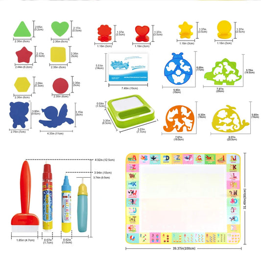 100x80CM Magic Water Drawing Mat Riutilizzabile Doodle Board Montessori Giocattolo educativo per bambini