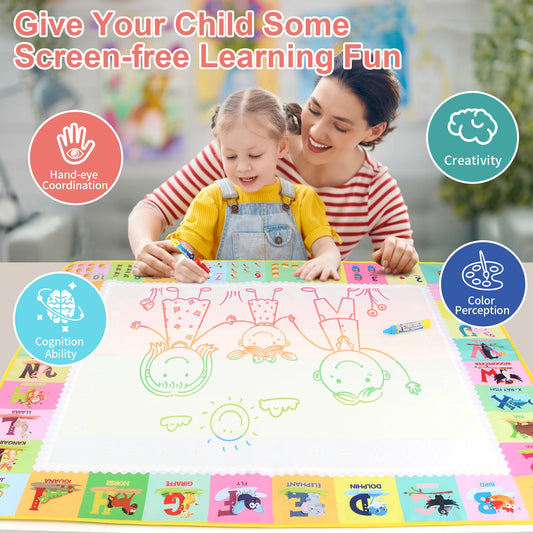 100x80CM Montessori Magic Drawing Board Magic Doodle Mat per bambini di arte educativa e di controllo della penna