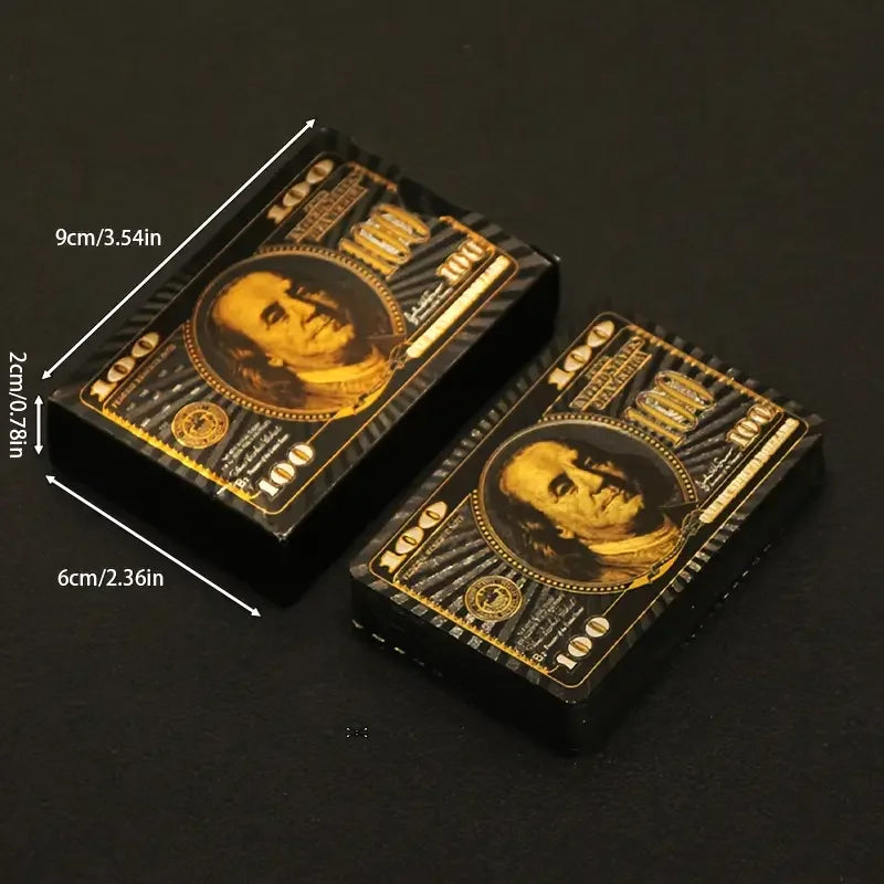 55PCS Gold Foil Playing Cards 24K Gold Plastica Poker Set, impermeabile e durevole magia carte di gioco