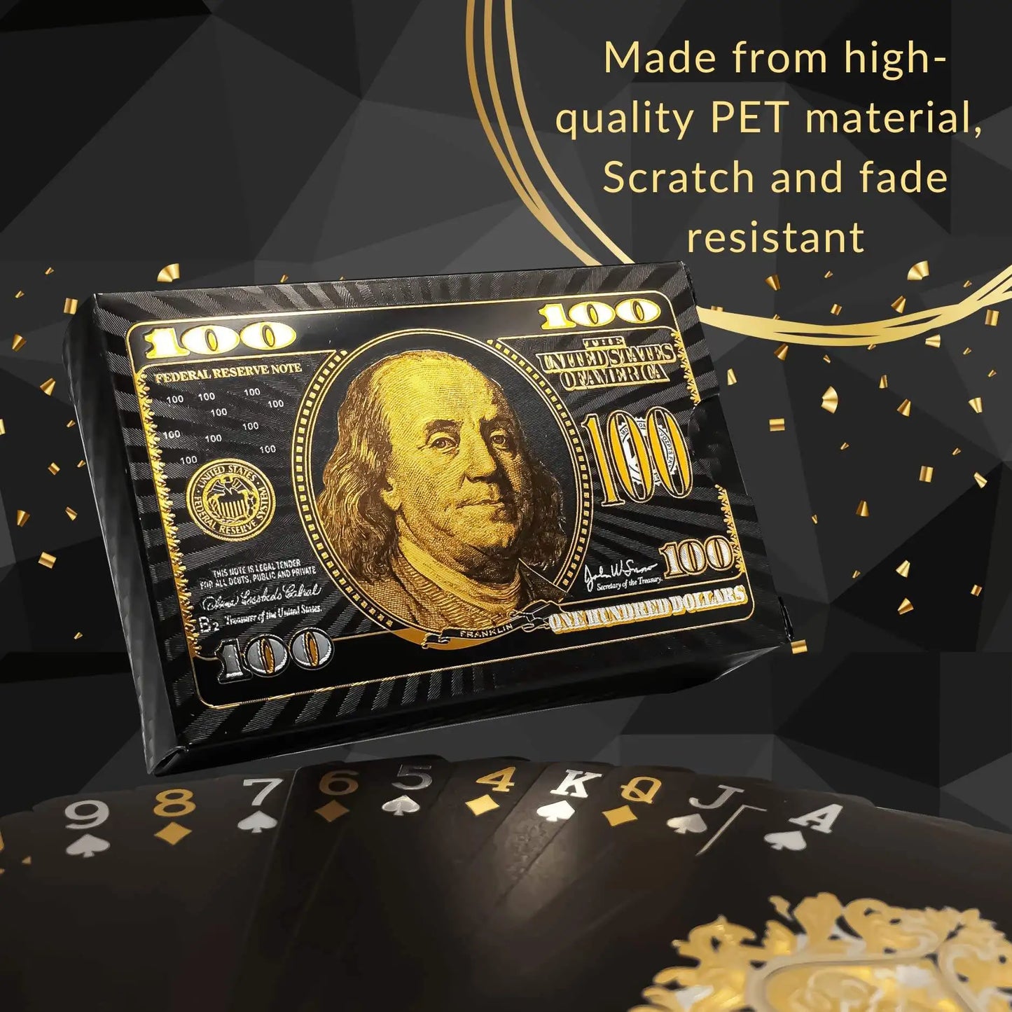 55PCS Gold Foil Playing Cards 24K Gold Plastica Poker Set, impermeabile e durevole magia carte di gioco