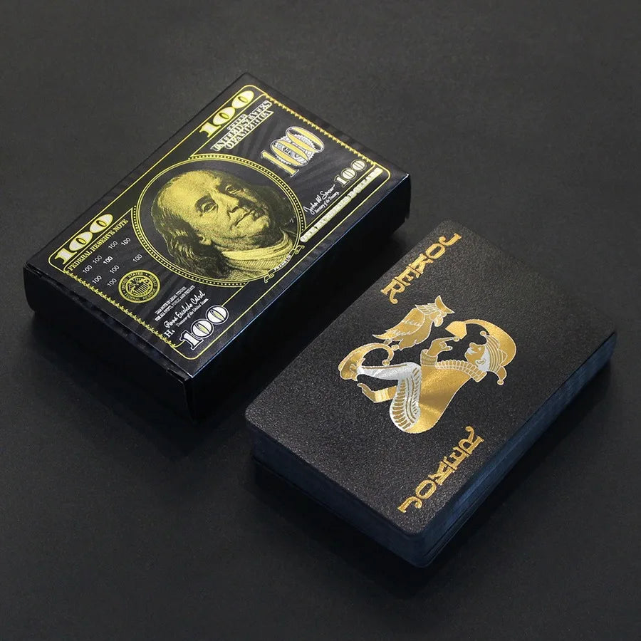 55PCS Gold Foil Playing Cards 24K Gold Plastica Poker Set, impermeabile e durevole magia carte di gioco