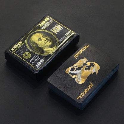 55PCS Gold Foil Playing Cards 24K Gold Plastica Poker Set, impermeabile e durevole magia carte di gioco