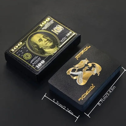 55PCS Gold Foil Playing Cards 24K Gold Plastica Poker Set, impermeabile e durevole magia carte di gioco