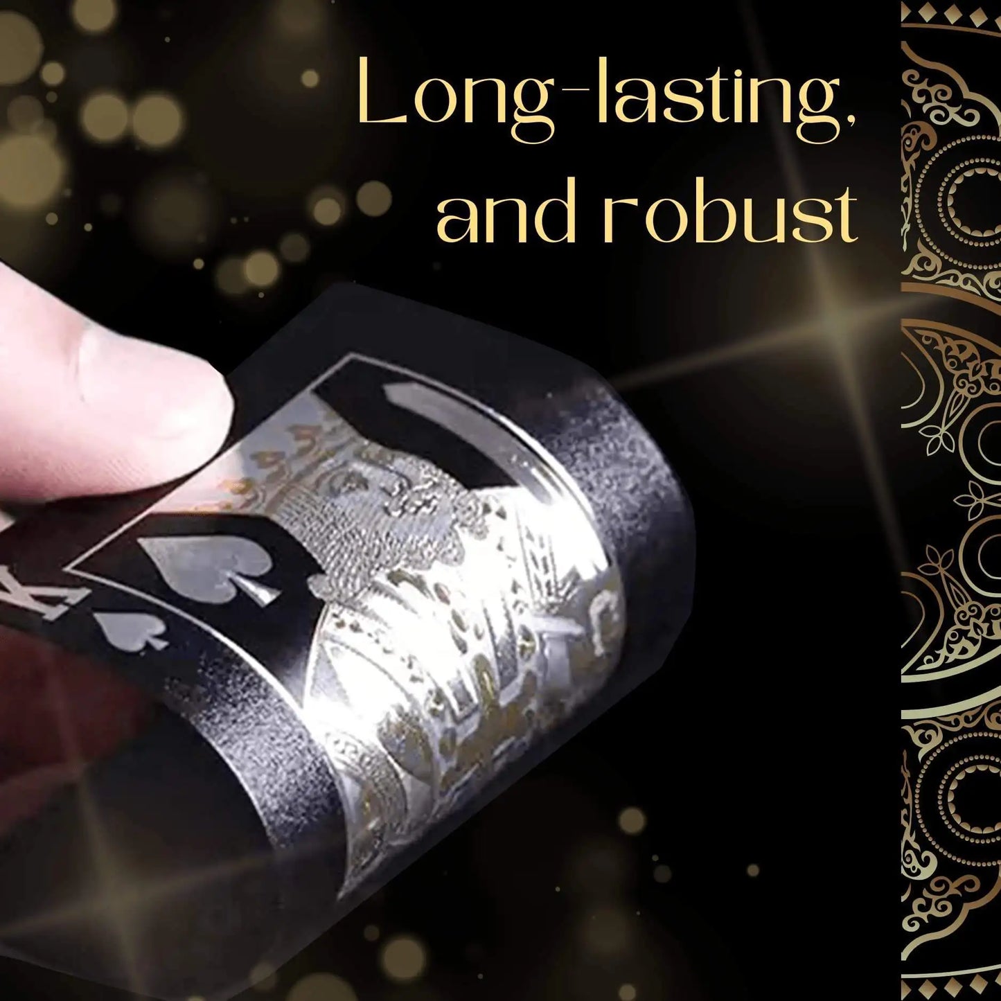 55PCS Gold Foil Playing Cards 24K Gold Plastica Poker Set, impermeabile e durevole magia carte di gioco