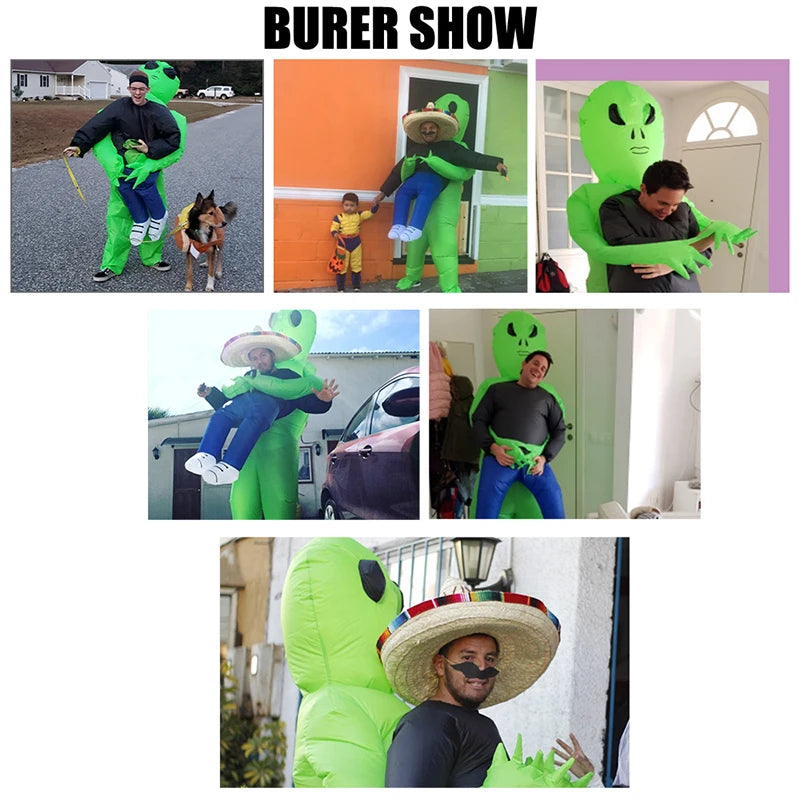 Costume gonfiabile ET-Aliens Cosplay mostro spaventoso per adulti e bambini, Halloween, Natale, Ringraziamento, festa, Festival Costume