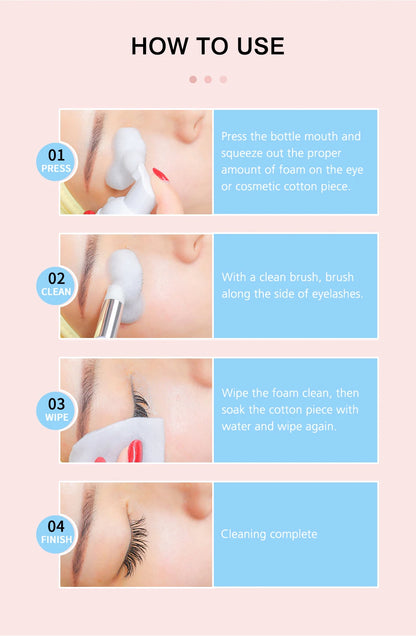 Natuhana 60ml Ciglia Shampoo Extension Mousse Lash Cleaning Schiuma per False Ciglia, Gentle e non irritante strumento di trucco