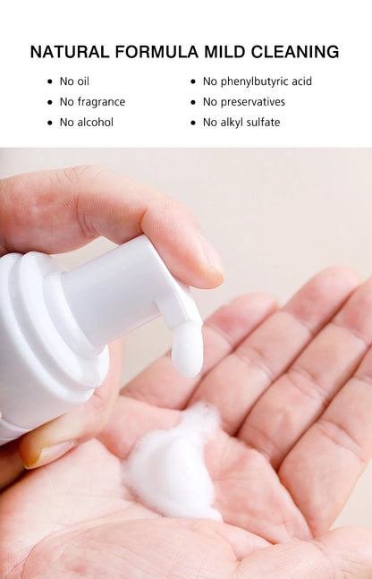 Natuhana 60ml Ciglia Shampoo Extension Mousse Lash Cleaning Schiuma per False Ciglia, Gentle e non irritante strumento di trucco