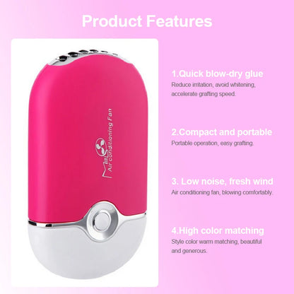 MASSA Mini ciglia USB Ventilatore di colla di lavaggio rapido, strumento di estensione delle ciglia per il trucco professionale