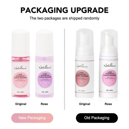 Natuhana 60ml Ciglia Shampoo Extension Mousse Lash Cleaning Schiuma per False Ciglia, Gentle e non irritante strumento di trucco