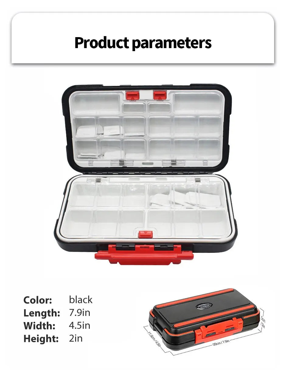 Premium impermeabile doppio-sided pesca tackle Box multifunzionale Bait & Tool Organizer