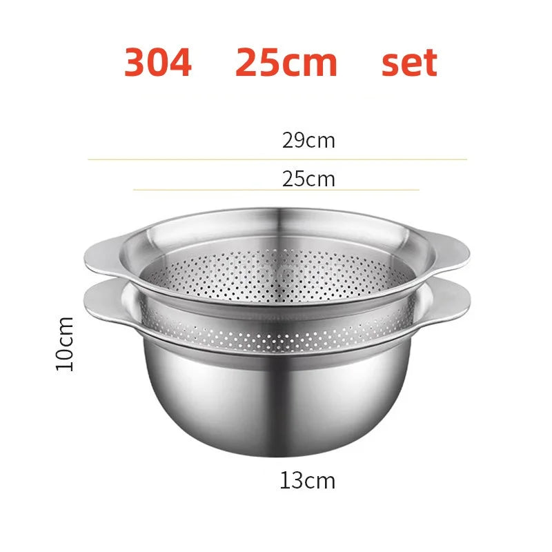 304 Lavabo verdure in acciaio inox e lavapavimenti multi-purpose, filtro frutta, cestino da cucina