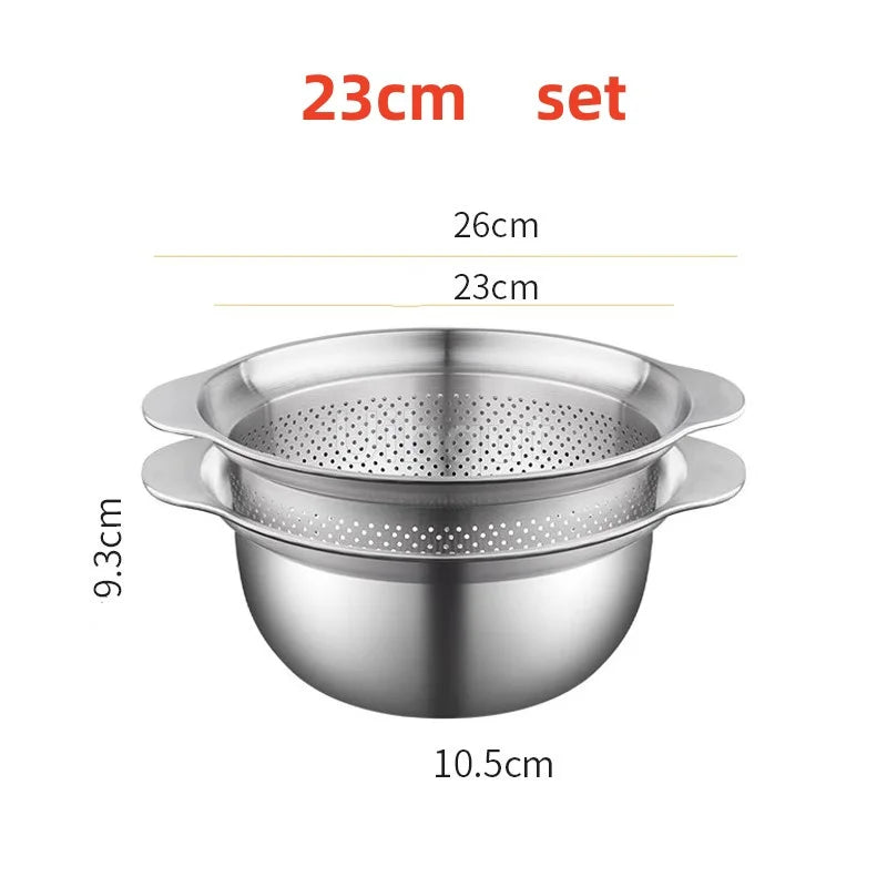 304 Lavabo verdure in acciaio inox e lavapavimenti multi-purpose, filtro frutta, cestino da cucina