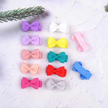 1,2 pollici mini hair Bows con clip solidi colori per bambini e baby girl