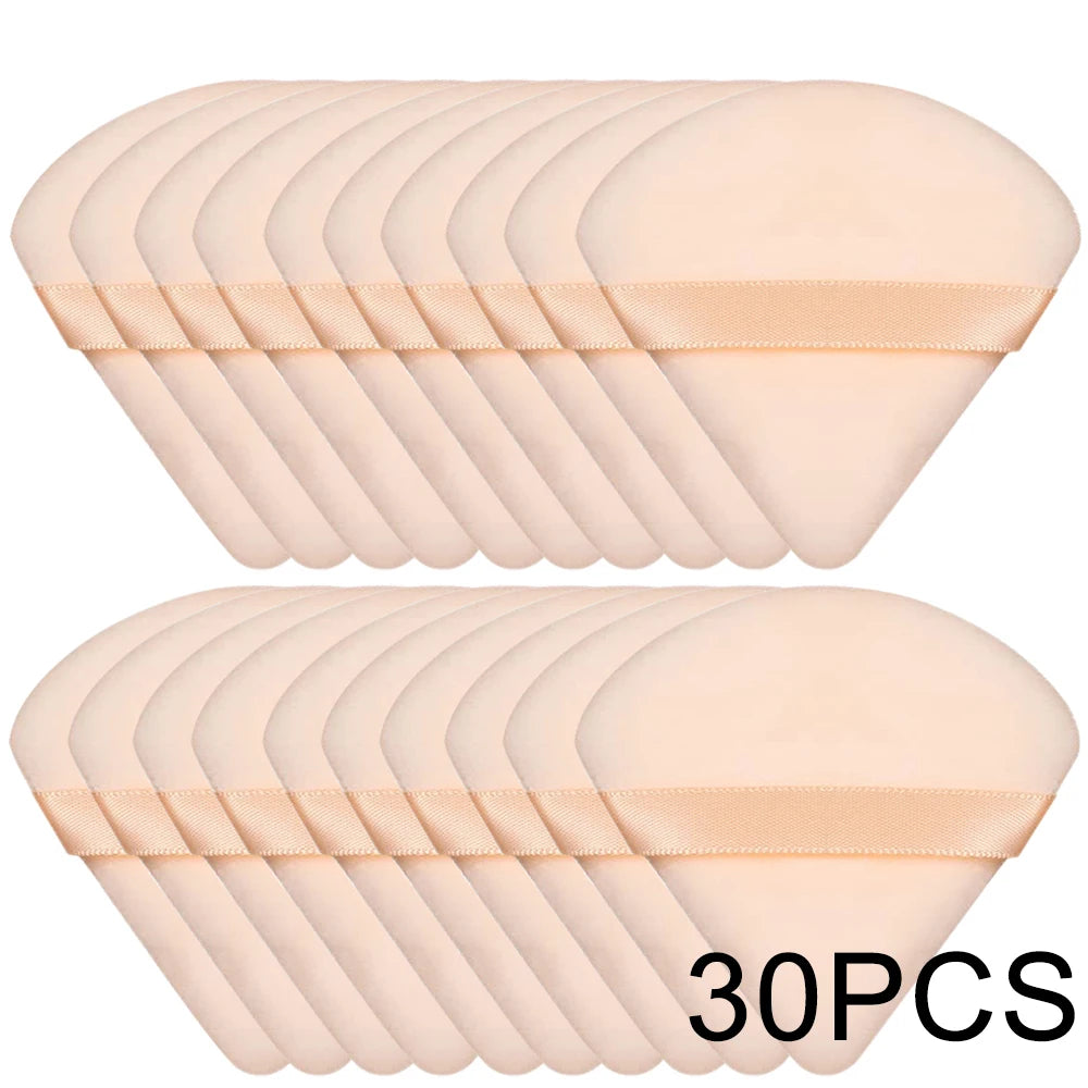 20/30Pcs Triangolo di velluto in polvere Puff Wet & Dry Use Makeup Spugna per la fondazione, cosmetici, e la fusione di bellezza