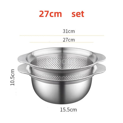 304 Lavabo verdure in acciaio inox e lavapavimenti multi-purpose, filtro frutta, cestino da cucina