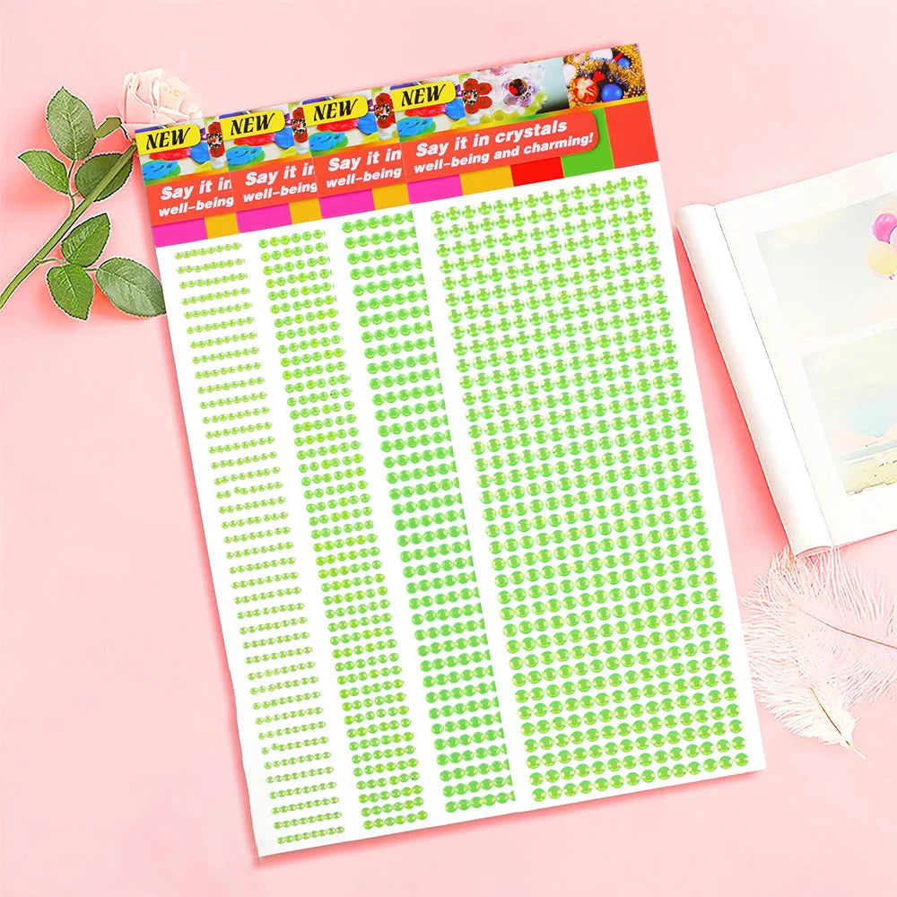 1040/900/504Pcs Adesivi autoadesivi in cristallo acrilico fai da te per telefono, carte e mestieri