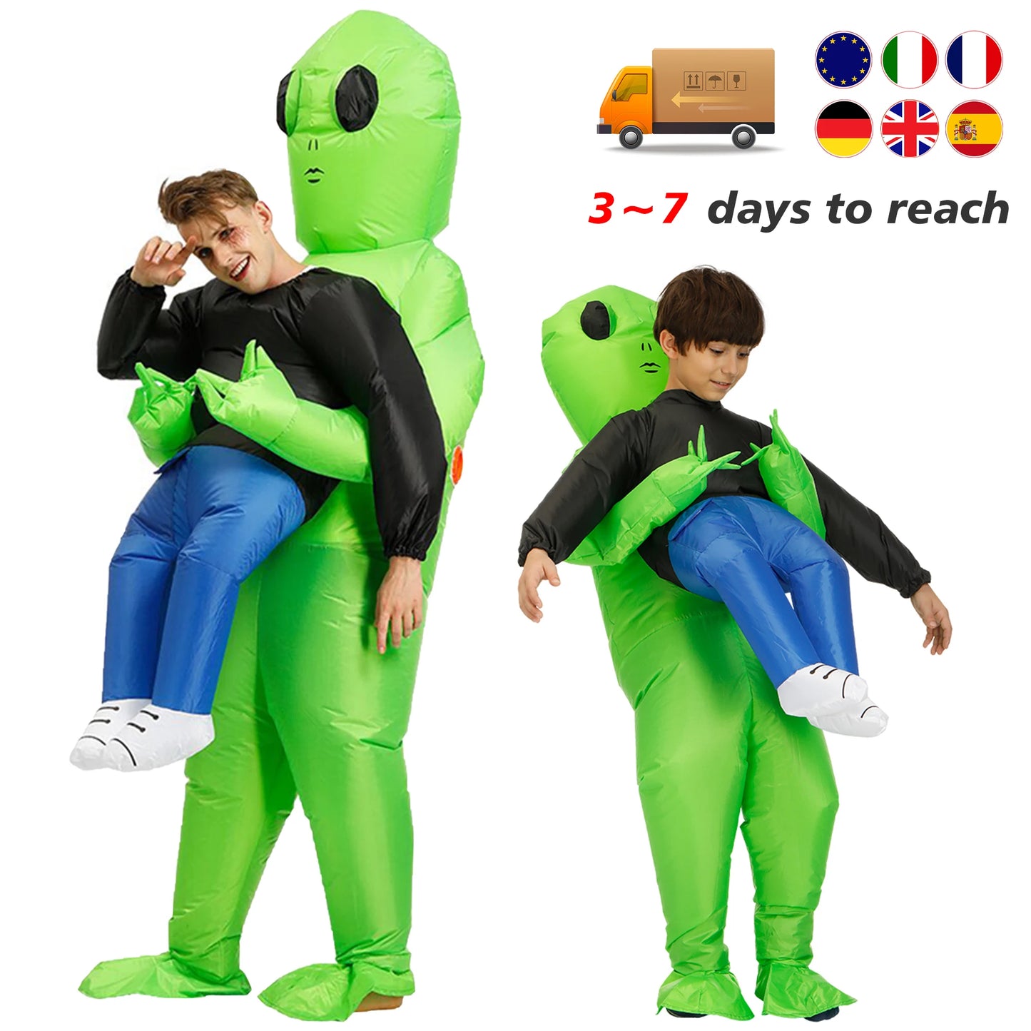 Costume gonfiabile ET-Aliens Cosplay mostro spaventoso per adulti e bambini, Halloween, Natale, Ringraziamento, festa, Festival Costume