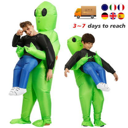 Costume gonfiabile ET-Aliens Cosplay mostro spaventoso per adulti e bambini, Halloween, Natale, Ringraziamento, festa, Festival Costume