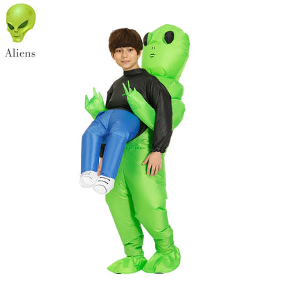 Costume gonfiabile ET-Aliens Cosplay mostro spaventoso per adulti e bambini, Halloween, Natale, Ringraziamento, festa, Festival Costume
