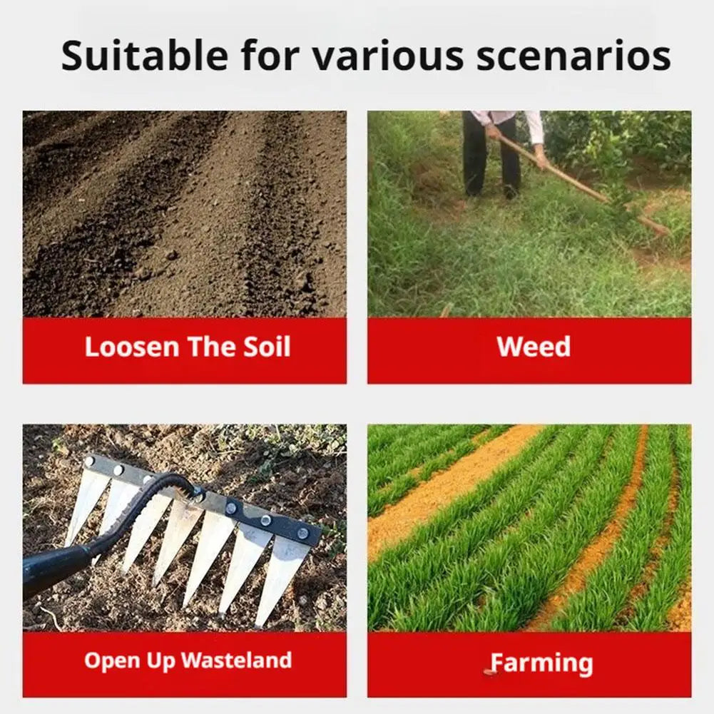 Raggio di sarchiatura del giardino in acciaio al carbonio 5/6/7/8 per l'allentamento del suolo dei denti e lo strumento di rimozione delle erbacce per fattorie, giardini e paesaggi