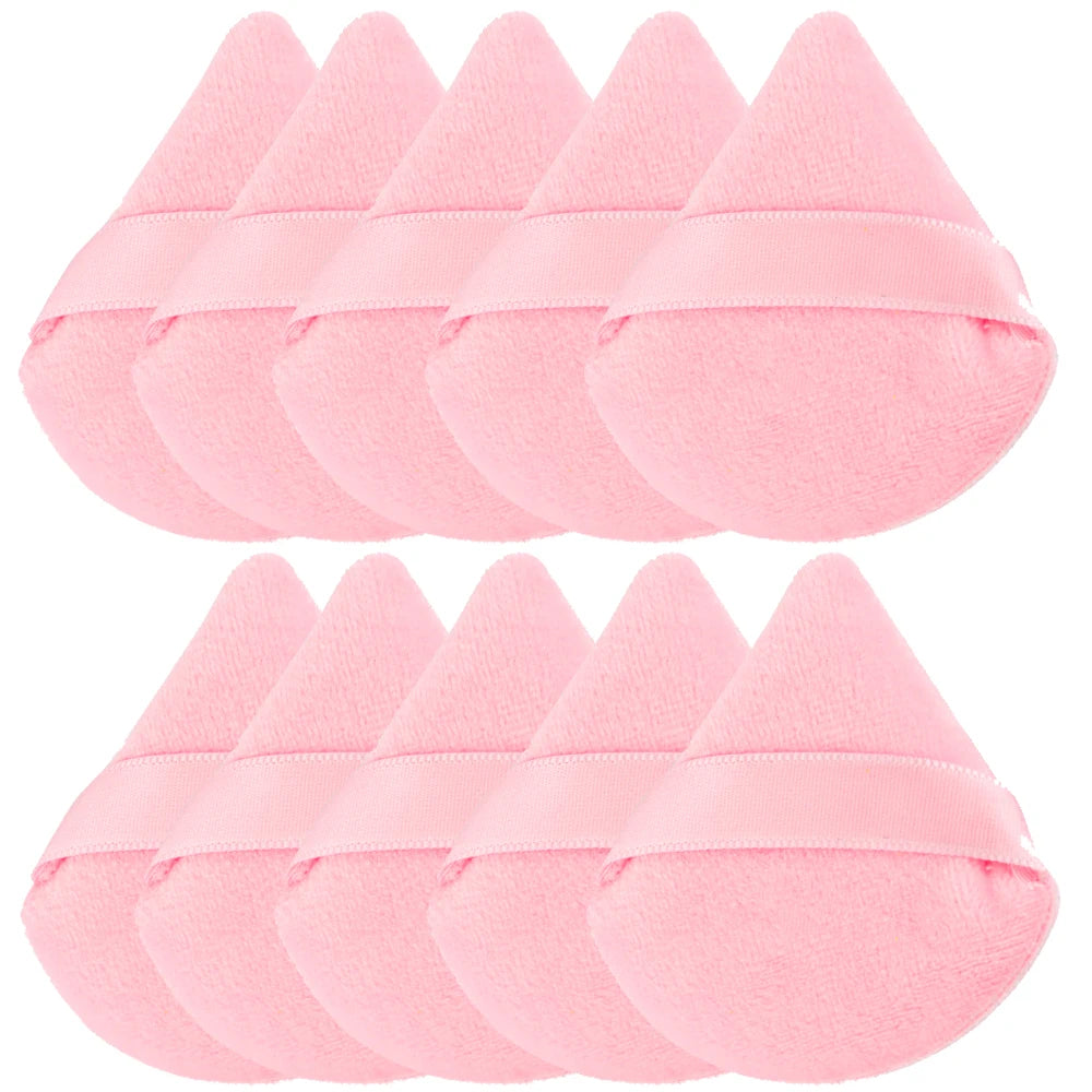 SHIDISHANGPIN Triangolo Velluto polvere Puff Riutilizzabile Viso Cosmetico Spugna, Mini Cotone Makeup Puff per la Fondazione, Ombretto, e strumenti di bellezza (1/2/3/6pcs)
