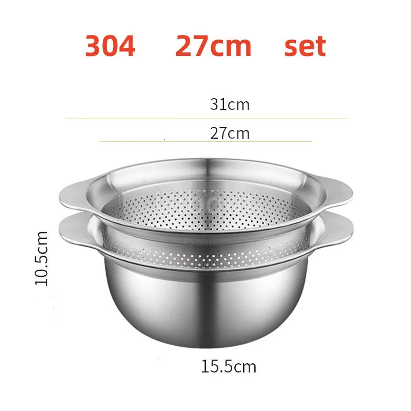 304 Lavabo verdure in acciaio inox e lavapavimenti multi-purpose, filtro frutta, cestino da cucina