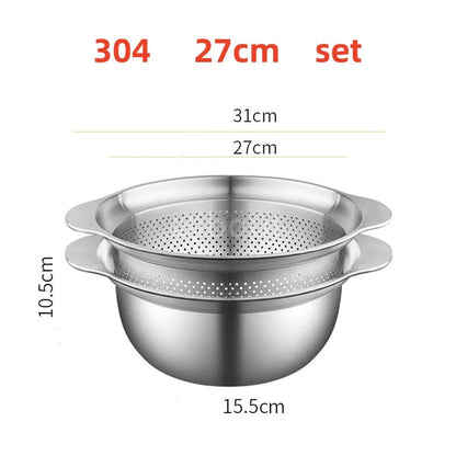 304 Lavabo verdure in acciaio inox e lavapavimenti multi-purpose, filtro frutta, cestino da cucina