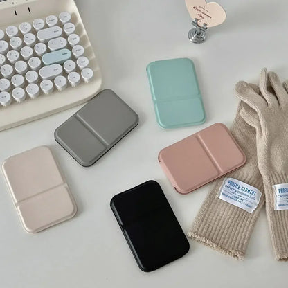 Specchio pieghevole in pelle PU per il trucco Elegante Specchio portatile compatto per viaggio e uso quotidiano