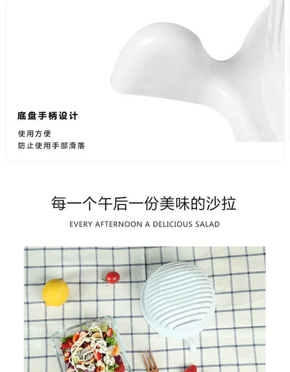 Insalata di verdure Ciotola Chopper di frutta multifunzionale e tagliaverdure, affettatrice e spatola per cucina