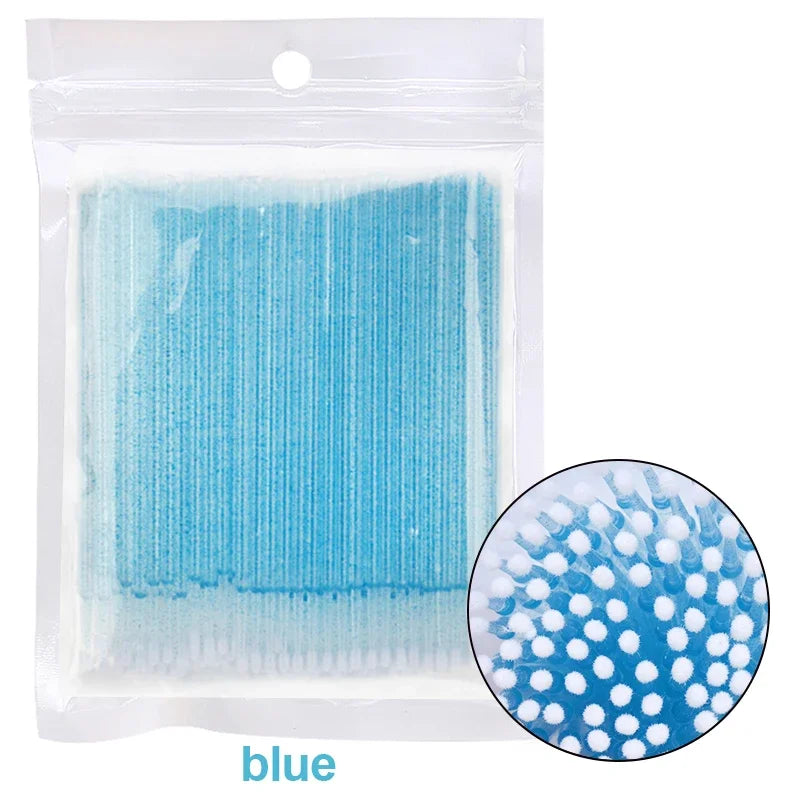 Spazzole per la pulizia delle ciglia 100PCS Micro Cotone Swabs per estensioni e la rimozione del trucco