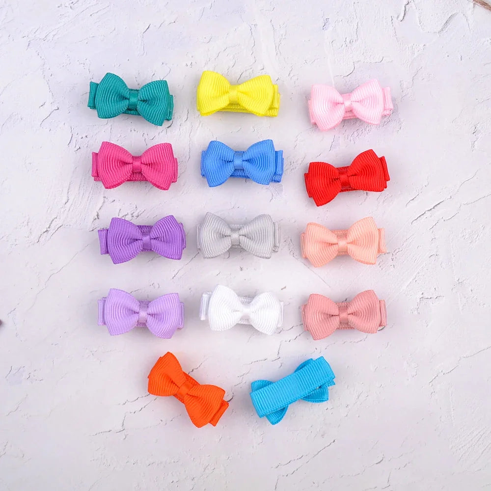 1,2 pollici mini hair Bows con clip solidi colori per bambini e baby girl