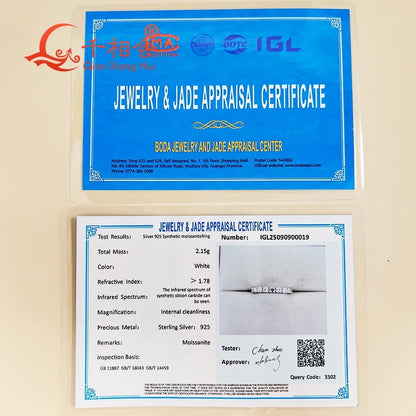 Anello di banda di eternità completa in Moissanite D VVS 0.1ct 3mm Anello in argento 925 Sterling Engagement & Party Gioielli per le donne