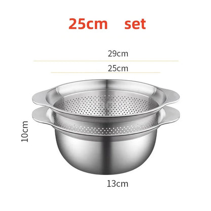 304 Lavabo verdure in acciaio inox e lavapavimenti multi-purpose, filtro frutta, cestino da cucina