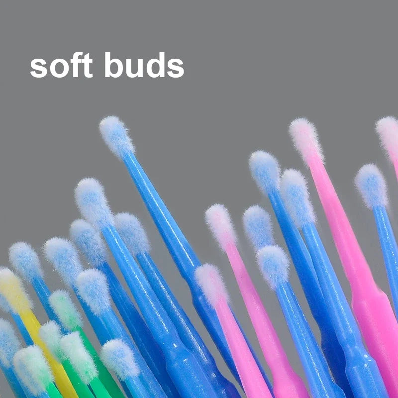 Spazzole per la pulizia delle ciglia 100PCS Micro Cotone Swabs per estensioni e la rimozione del trucco