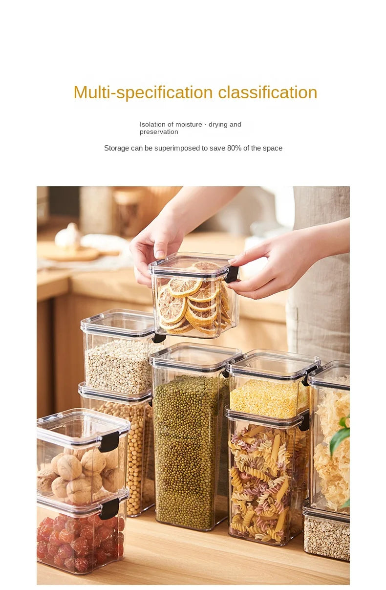 Contenitore di plastica, pasta e condimento | Scatola dell'organizzatore della cucina a prova di umidità