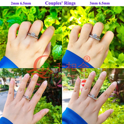 Anello di banda di eternità completa in Moissanite D VVS 0.1ct 3mm Anello in argento 925 Sterling Engagement & Party Gioielli per le donne