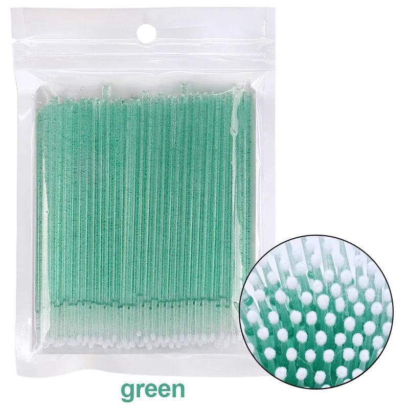 Spazzole per la pulizia delle ciglia 100PCS Micro Cotone Swabs per estensioni e la rimozione del trucco