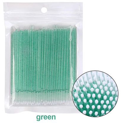 Spazzole per la pulizia delle ciglia 100PCS Micro Cotone Swabs per estensioni e la rimozione del trucco