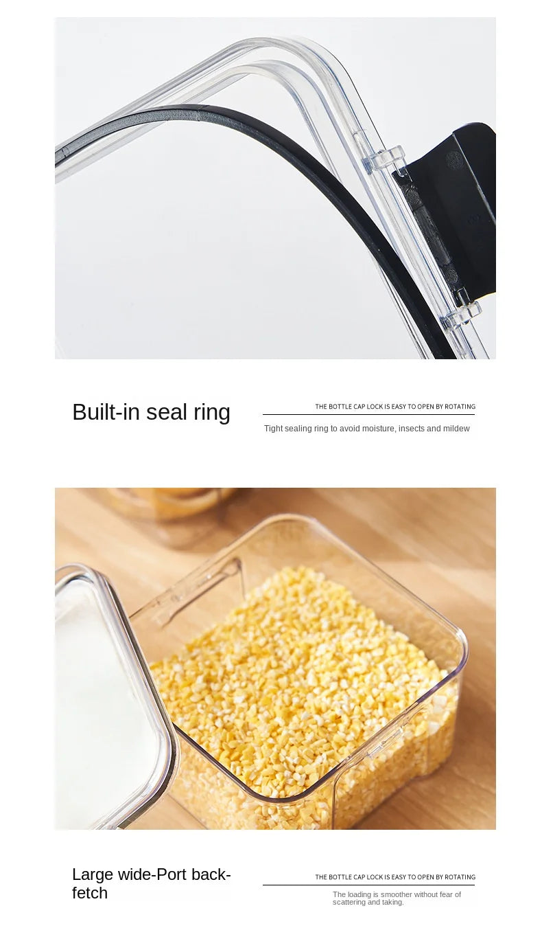 Contenitore di plastica, pasta e condimento | Scatola dell'organizzatore della cucina a prova di umidità