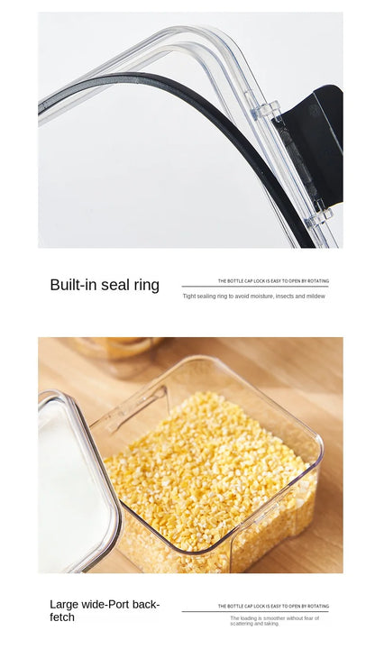 Contenitore di plastica, pasta e condimento | Scatola dell'organizzatore della cucina a prova di umidità