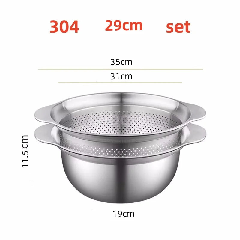 304 Lavabo verdure in acciaio inox e lavapavimenti multi-purpose, filtro frutta, cestino da cucina