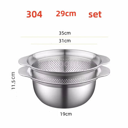 304 Lavabo verdure in acciaio inox e lavapavimenti multi-purpose, filtro frutta, cestino da cucina