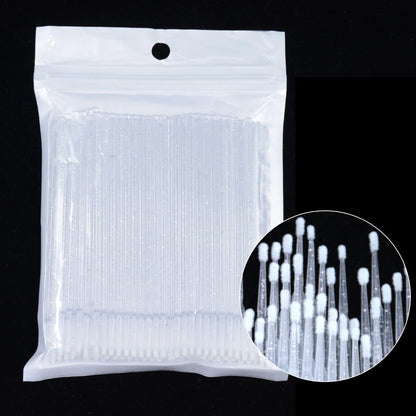 Spazzole per la pulizia delle ciglia 100PCS Micro Cotone Swabs per estensioni e la rimozione del trucco