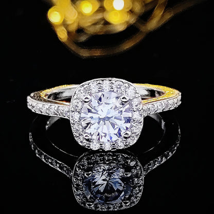 Moonso Cuscino di Lusso Anello di Fidanzamento di Colore Argento per Donna Elegante gioielli di design Zircon Regalo R5604