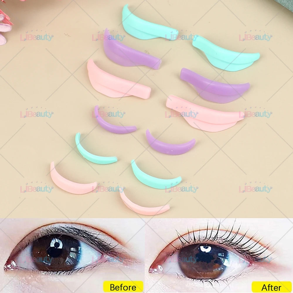 Libeauty 7 Paris Reusable Lash Lift Shield Pads Silicone ciglia Curler e accessori in ferro curling, strumento di trucco