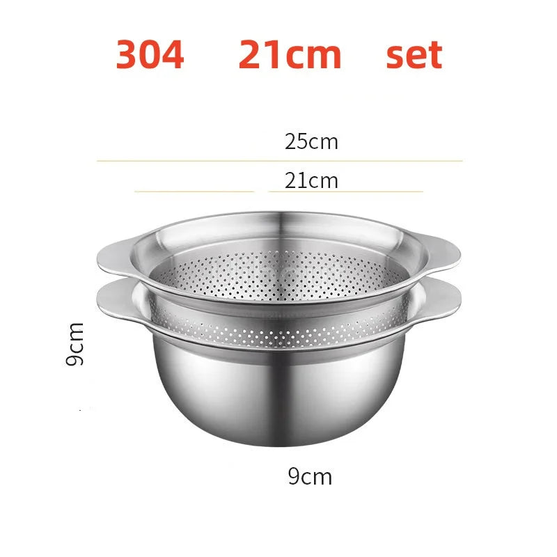 304 Lavabo verdure in acciaio inox e lavapavimenti multi-purpose, filtro frutta, cestino da cucina