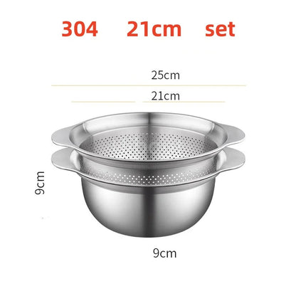 304 Lavabo verdure in acciaio inox e lavapavimenti multi-purpose, filtro frutta, cestino da cucina