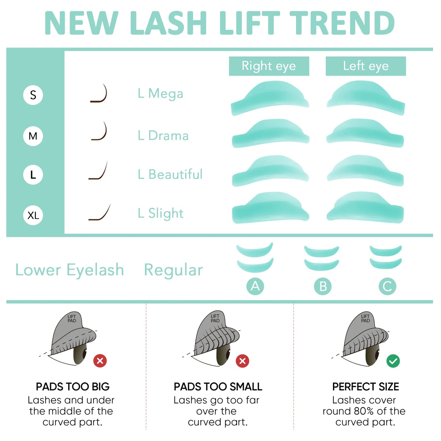 Libeauty 7 Paris Reusable Lash Lift Shield Pads Silicone ciglia Curler e accessori in ferro curling, strumento di trucco