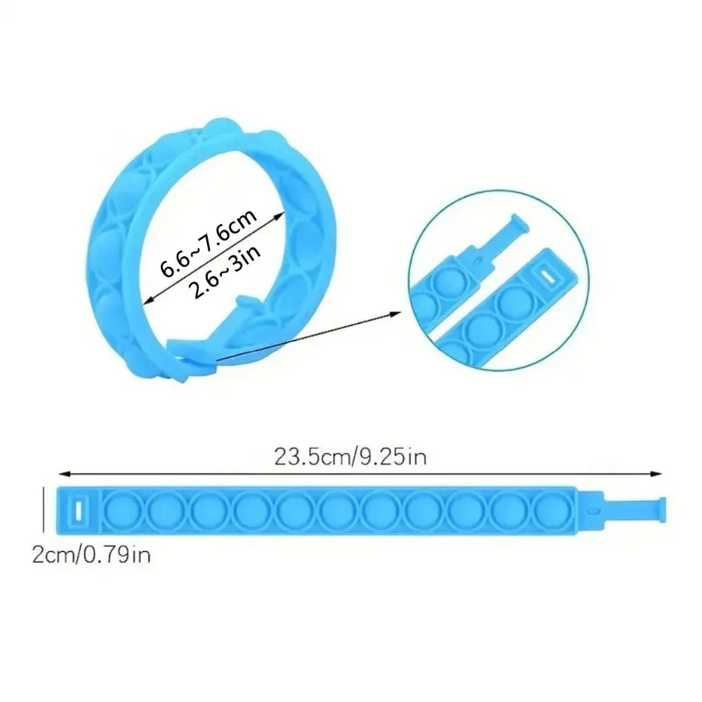 12/24/36PCS Bubble colorato in silicone Wristband Festa dei bambini, regali di compleanno, souvenir di nozze, carnevale e braccialetti di festa