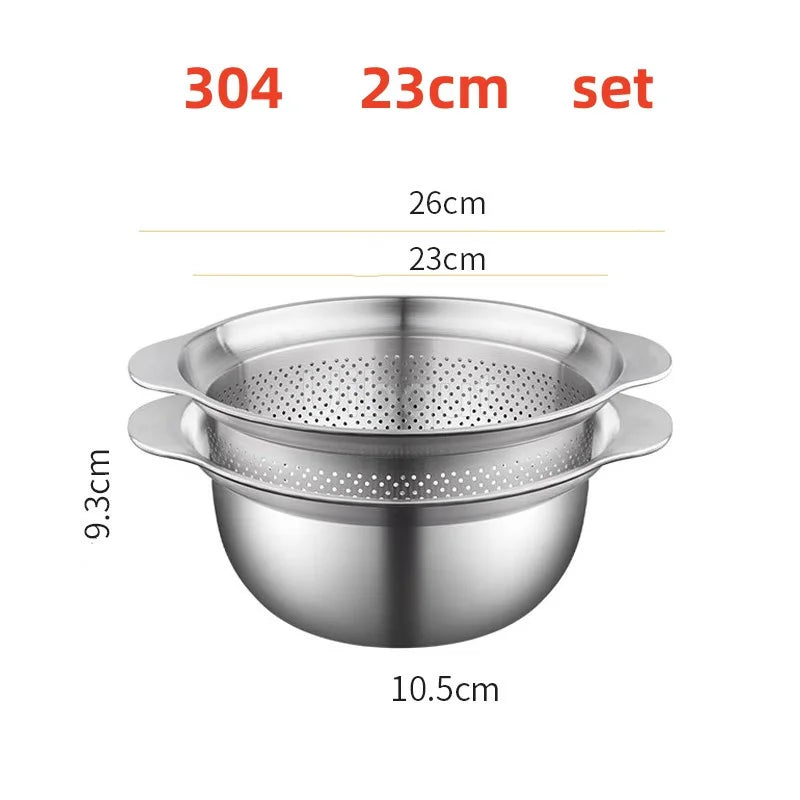 304 Lavabo verdure in acciaio inox e lavapavimenti multi-purpose, filtro frutta, cestino da cucina